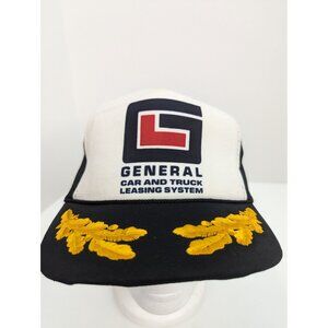 General Car and Truck Leasing System Logo Men White Mesh Back Snapback Cap Hat